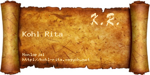 Kohl Rita névjegykártya