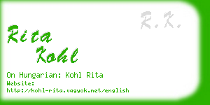 rita kohl business card